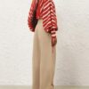 Rebellion Drawn Sweater Red/Cream Stripe Online Rebellion Drawn Sweater Red/Cream Stripe Online