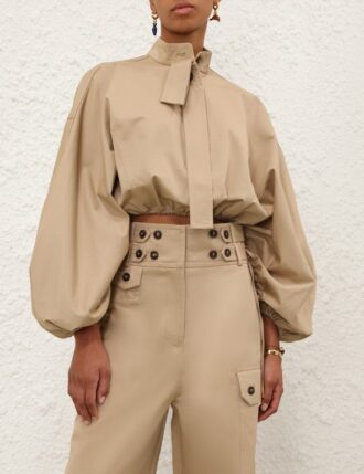 Rebellion Drawn Top Beige Online