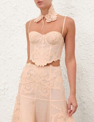 Rebellion Filigree Bodice Peach Online
