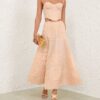 Rebellion Filigree Midi Skirt Peach Online Rebellion Filigree Midi Skirt Peach Online
