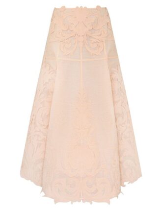 Rebellion Filigree Midi Skirt Peach Online