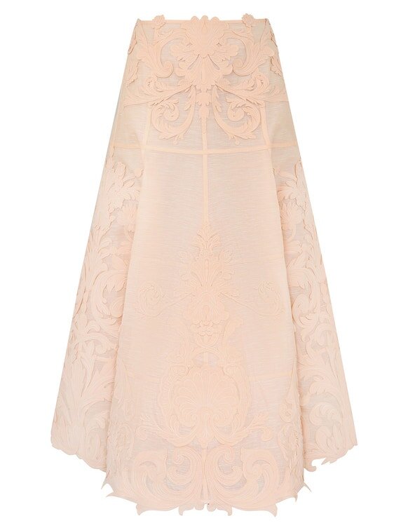 Rebellion Filigree Midi Skirt Peach Online Rebellion Filigree Midi Skirt Peach Online