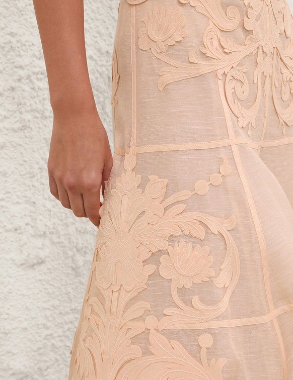 Rebellion Filigree Midi Skirt Peach Online Rebellion Filigree Midi Skirt Peach Online