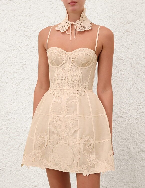 Rebellion Filigree Mini Dress Cream Online Rebellion Filigree Mini Dress Cream Online