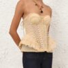 Rebellion Frayed Corset Cream Online Rebellion Frayed Corset Cream Online