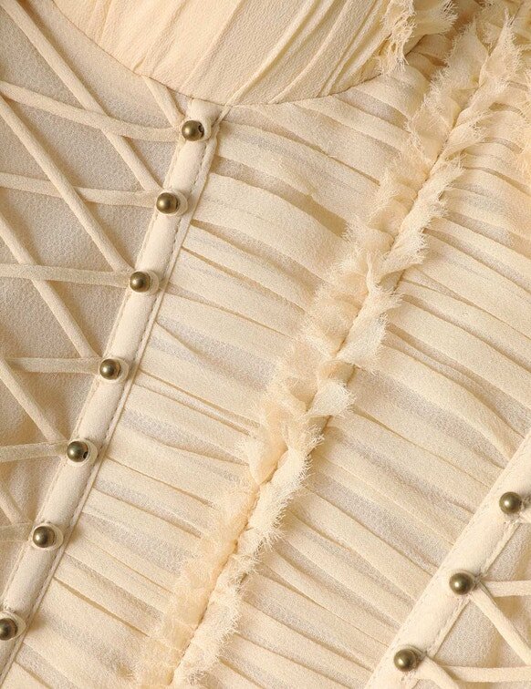 Rebellion Frayed Corset Cream Online Rebellion Frayed Corset Cream Online