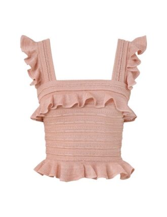 Rebellion Frill Cami Metallic Rose Gold Online