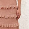 Rebellion Frill Midi Skirt Metallic Rose Gold Online Rebellion Frill Midi Skirt Metallic Rose Gold Online