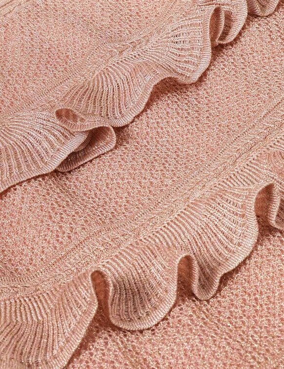 Rebellion Frill Midi Skirt Metallic Rose Gold Online Rebellion Frill Midi Skirt Metallic Rose Gold Online