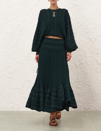 Rebellion Gathered Midi Skirt Teal Online