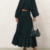 Rebellion Gathered Midi Skirt Teal Online