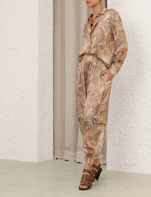 Rebellion Harem Pant Latte Leopard Online Rebellion Harem Pant Latte Leopard Online