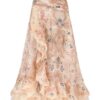 Rebellion Lace Maxi Skirt Cream Floral Online