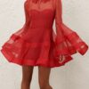 Rebellion Lantern Mini Dress Red Online Rebellion Lantern Mini Dress Red Online