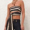 Rebellion Paint Stripe Bandeau Black Stripe Online Rebellion Paint Stripe Bandeau Black Stripe Online
