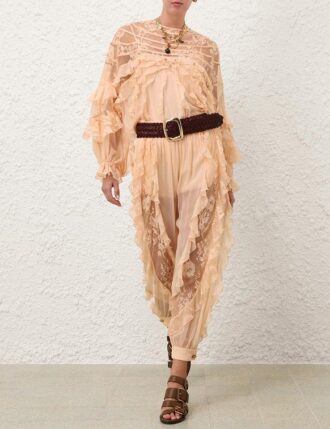 Rebellion Splice Harem Pant Peach Online