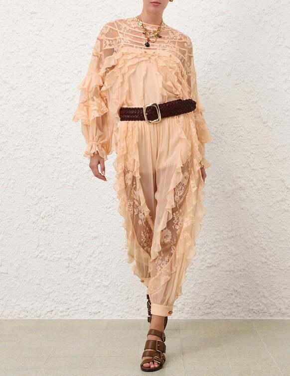 Rebellion Splice Harem Pant Peach Online Rebellion Splice Harem Pant Peach Online