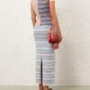 Rebellion Stripe Midi Skirt Multi Stripe Online Rebellion Stripe Midi Skirt Multi Stripe Online