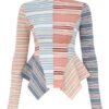Rebellion Spliced Stripe Top Multi Stripe Online