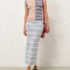 Rebellion Stripe Midi Skirt Multi Stripe Online Rebellion Stripe Midi Skirt Multi Stripe Online