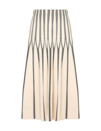 Rebellion Striped Midi Skirt Cream Stripe Online