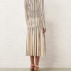 Rebellion Striped Midi Skirt Cream Stripe Online Rebellion Striped Midi Skirt Cream Stripe Online