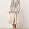 Rebellion Striped Midi Skirt Cream Stripe Online Rebellion Striped Midi Skirt Cream Stripe Online