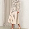 Rebellion Striped Midi Skirt Cream Stripe Online Rebellion Striped Midi Skirt Cream Stripe Online