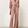 Silk Tuck Pant Dusty Rose Online