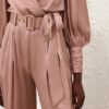 Silk Tuck Pant Dusty Rose Online