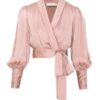 Silk Wrap Top Dusty Rose Online