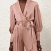 Silk Wrap Top Dusty Rose Online
