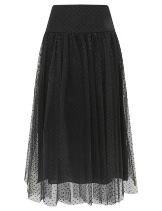 Tulle Dot Midi Skirt Black Online