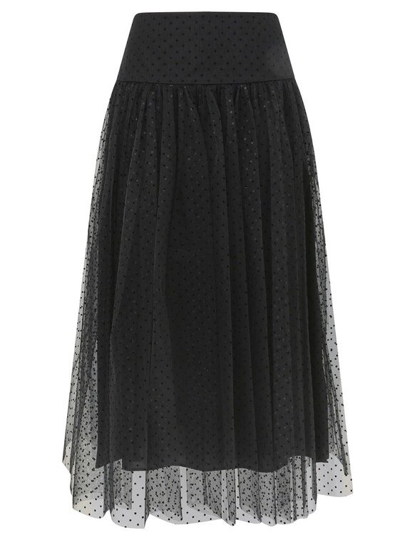 Tulle Dot Midi Skirt Black Online Tulle Dot Midi Skirt Black Online