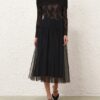 Tulle Dot Midi Skirt Black Online Tulle Dot Midi Skirt Black Online