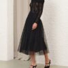 Tulle Dot Midi Skirt Black Online Tulle Dot Midi Skirt Black Online
