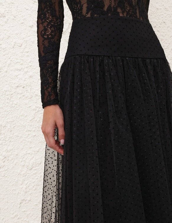 Tulle Dot Midi Skirt Black Online Tulle Dot Midi Skirt Black Online