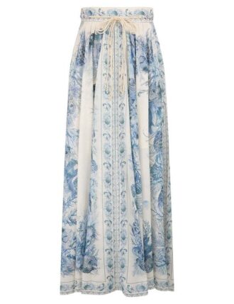 Wanderlust A-Line Maxi Skirt Blue Toile Online
