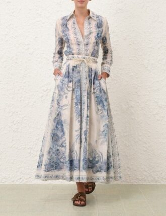 Wanderlust A-Line Maxi Skirt Blue Toile Online
